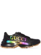 Gucci Rhyton Logo-printed Sneakers - Black