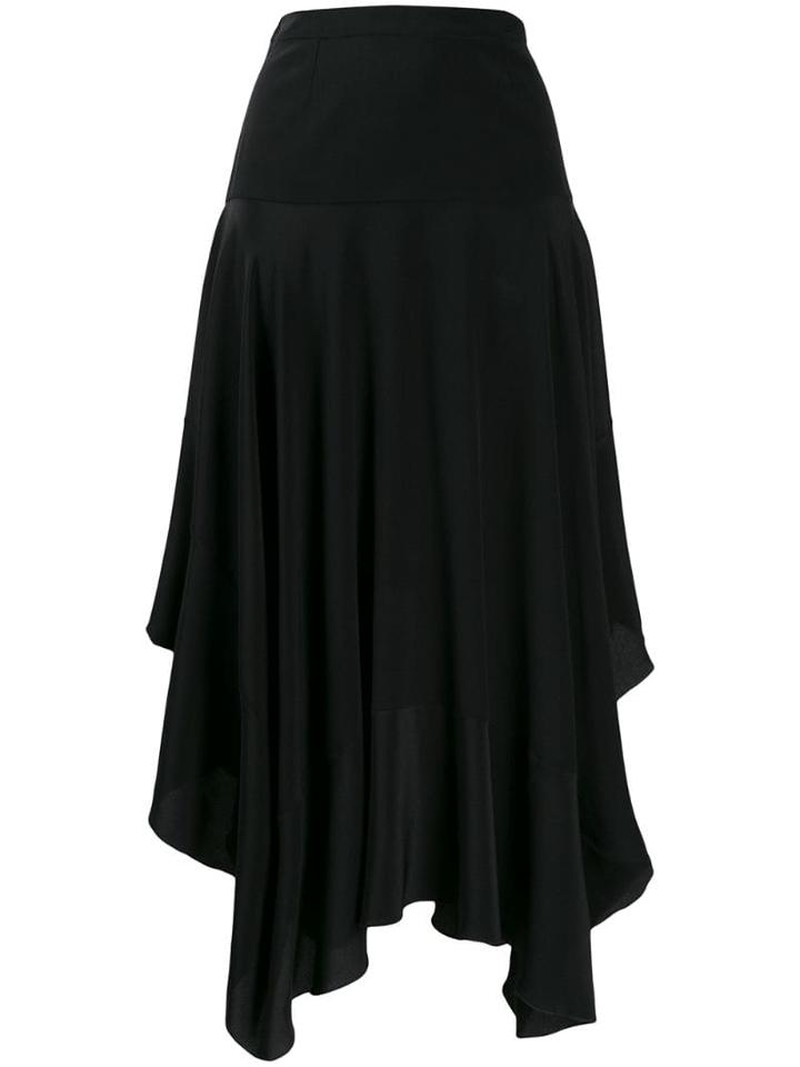 Stella Mccartney Asymmetric Flared Midi Skirt - Black