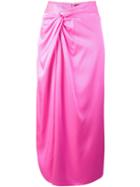 Sies Marjan - Twist Satin Skirt - Women - Silk - 8, Pink/purple, Silk