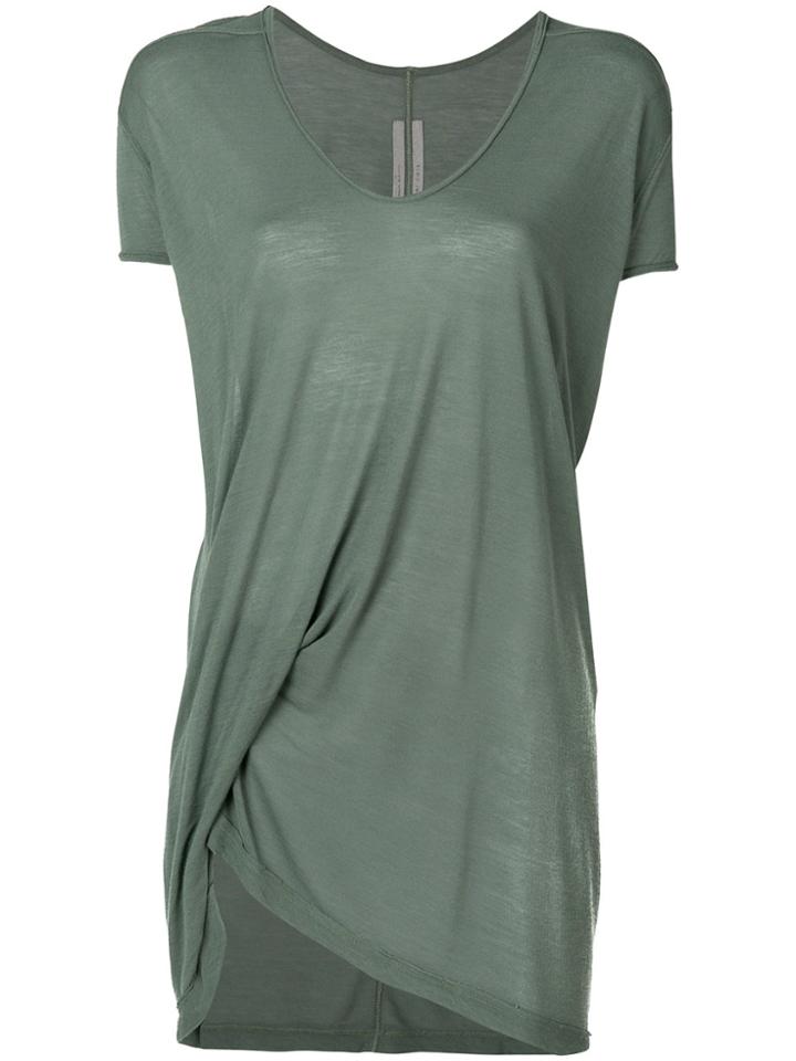 Rick Owens Asymmetric V-neck T-shirt - Green