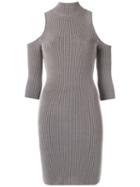 Knit Cold Shoulder Dress - Women - Spandex/elastane/viscose - P, Pink, Spandex/elastane/viscose, Cecilia Prado