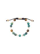 Nialaya Jewelry Brown Tiger Eye, Bali Turquoise And White Bone Beaded