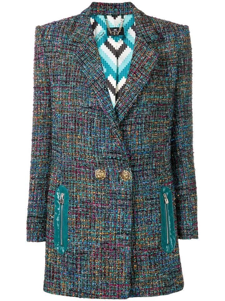 Elisabetta Franchi Single Breasted Coat - Black