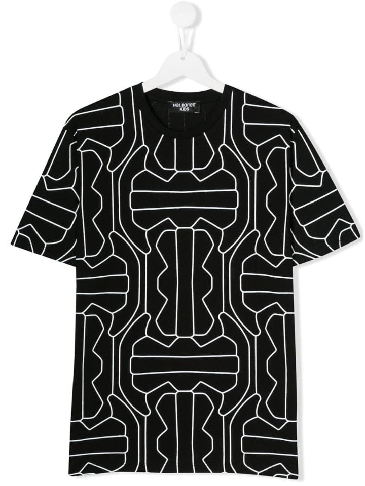 Neil Barrett Kids Teen Printed T-shirt - Black