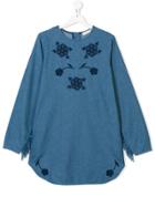 Stella Mccartney Kids Embroidered Denim Dress - Blue