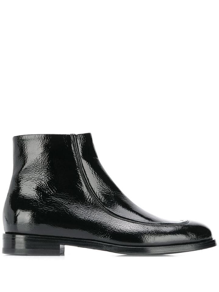 Vittorio Virgili Patent Boots - Black
