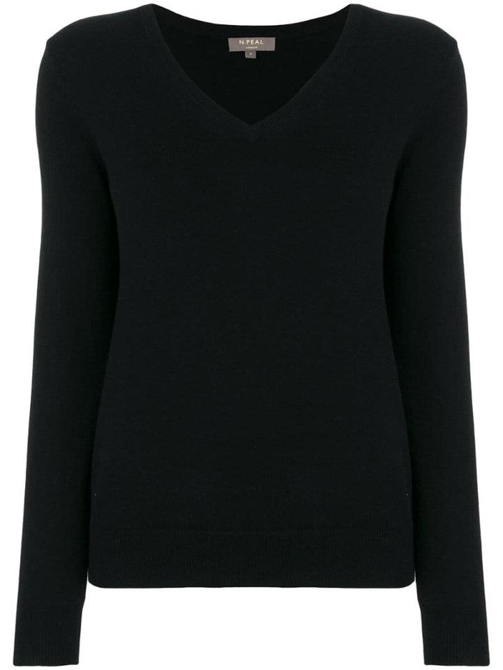 N.peal Cashmere V-neck Jumper - Black
