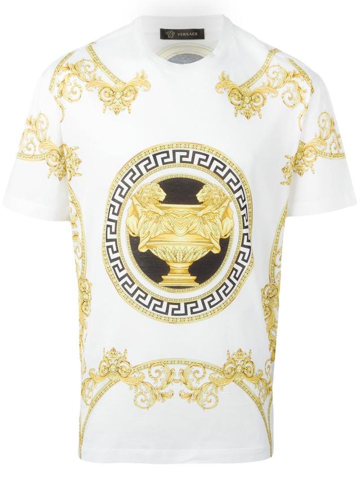Versace La Coupe Des Dieux T-shirt, Men's, Size: Medium, White, Cotton