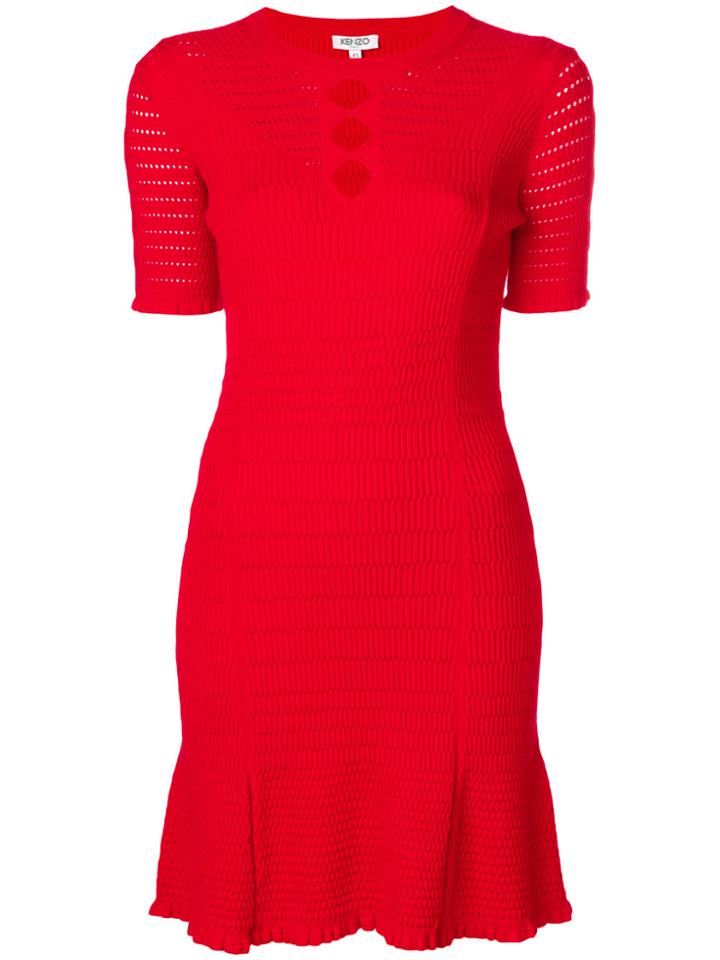 Kenzo Cut-detail Shift Dress - Red