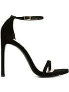Stuart Weitzman Nudist Sandals, Women's, Size: 40, Black, Suede/leather