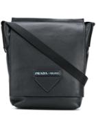 Prada Leather Messenger Bag - Black