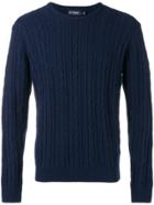 Hackett Cable Knit Sweater - Blue