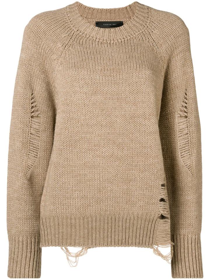 Federica Tosi Distressed Loose Jumper - Neutrals