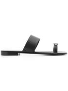 Giuseppe Zanotti Design Ring Flat Sandals - Black