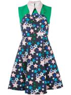 Delpozo Star-print Collared Dress - Blue