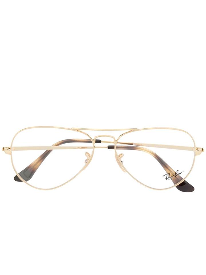 Ray-ban Aviator Framed Glasses - Gold