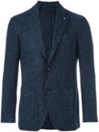 Lardini 'supersoft' Checked Blazer, Men's, Size: 48, Blue, Polyamide/viscose/wool