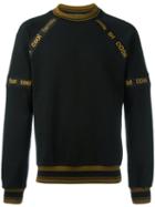 Dolce & Gabbana Printed Piped Sweatshirt, Men's, Size: 48, Black, Cotton