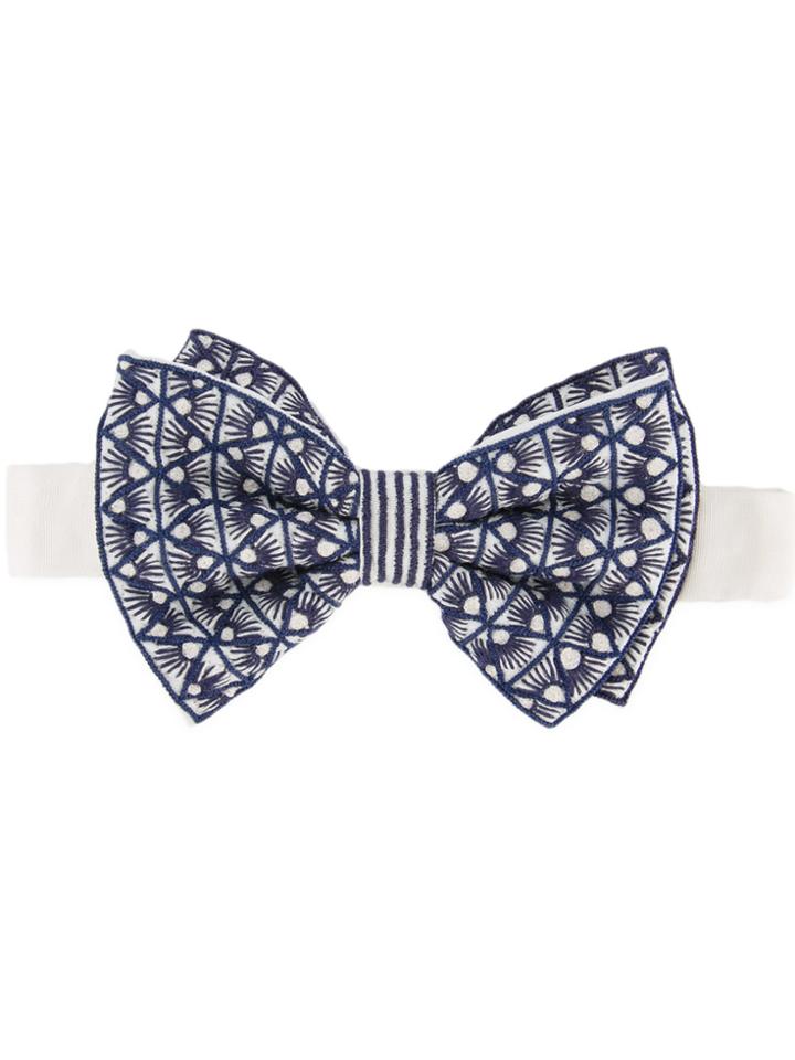 Jupe By Jackie Embroidered Bow Tie - White