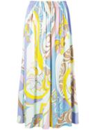 Emilio Pucci Hanami Print Midi Skirt - White