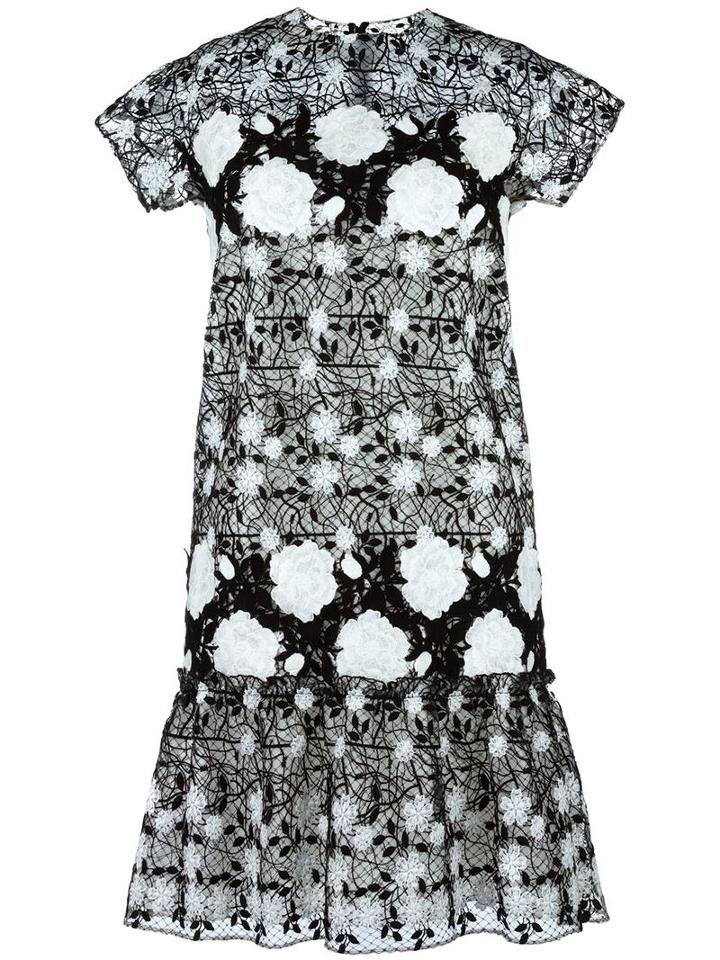 Giambattista Valli Floral Lace Shift Dress, Women's, Size: 46, Black, Cotton/polyester/polyamide/silk