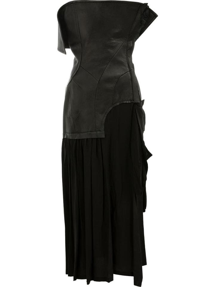 Yohji Yamamoto Lambskin And Silk Dress - Black