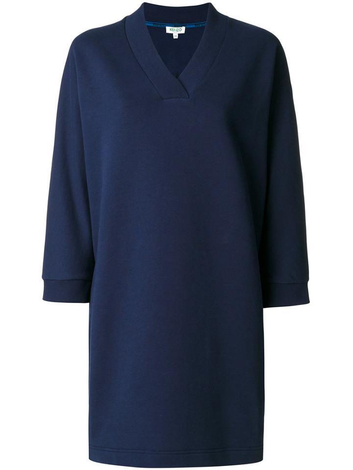 Kenzo - Kenzo Paris Sweatshirt Dress - Women - Cotton - Xs, Blue, Cotton