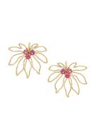 Sauer Brinco Folha Em Ouro Amarelo, Rubelita E Diamante - Gold