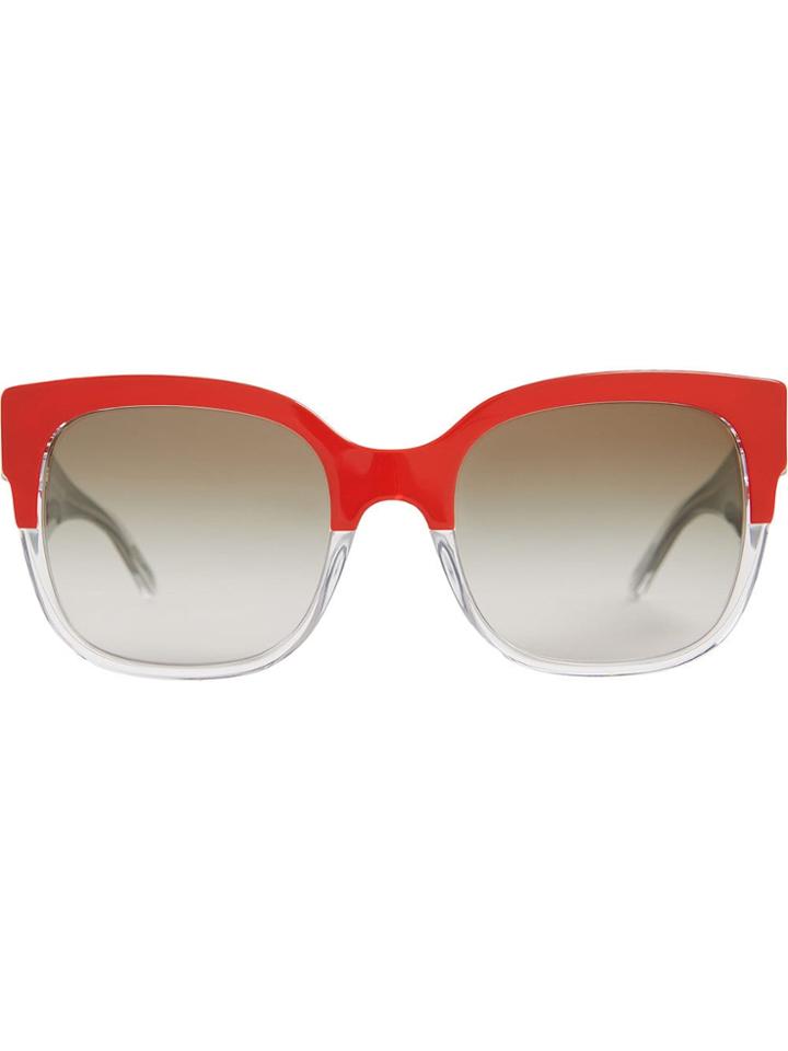 Burberry Two-tone Oversize Square Frame Sunglasses - Yellow