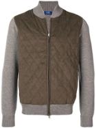 Barba Quilted Bomber Jacket - Brown