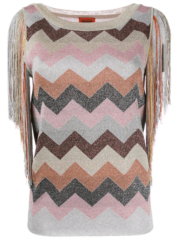 Missoni Zigzag Fringed Jumper, Women's, Size: 48, Rayon/polyester/viscose