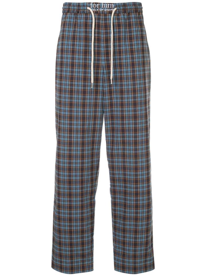 Walk Of Shame Check Pyjama Trousers - Blue