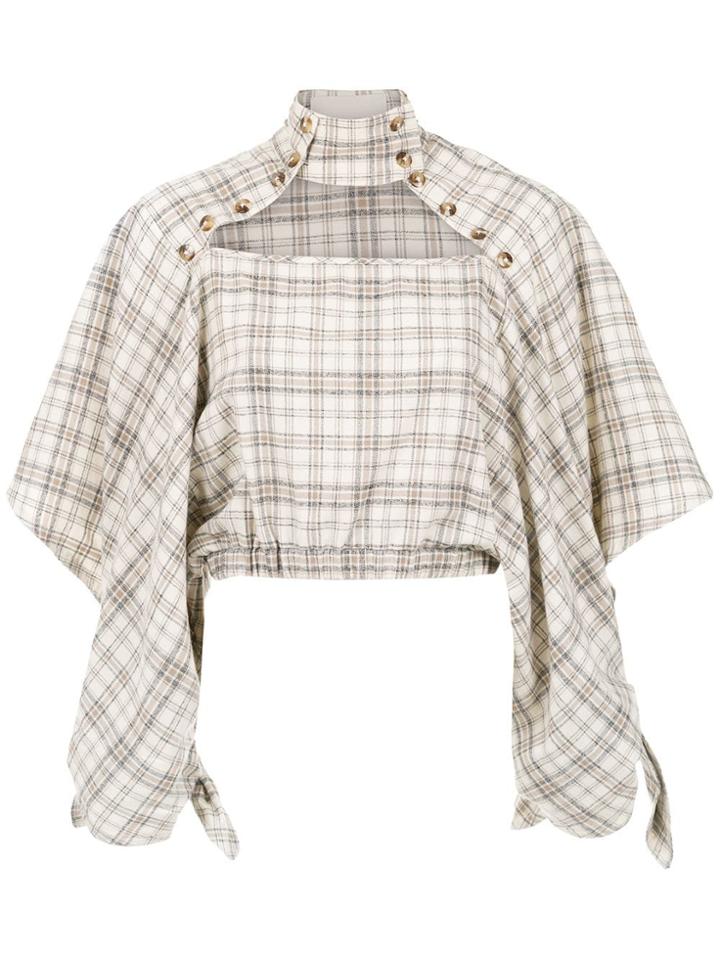 Framed Played Cropped Top - Neutrals