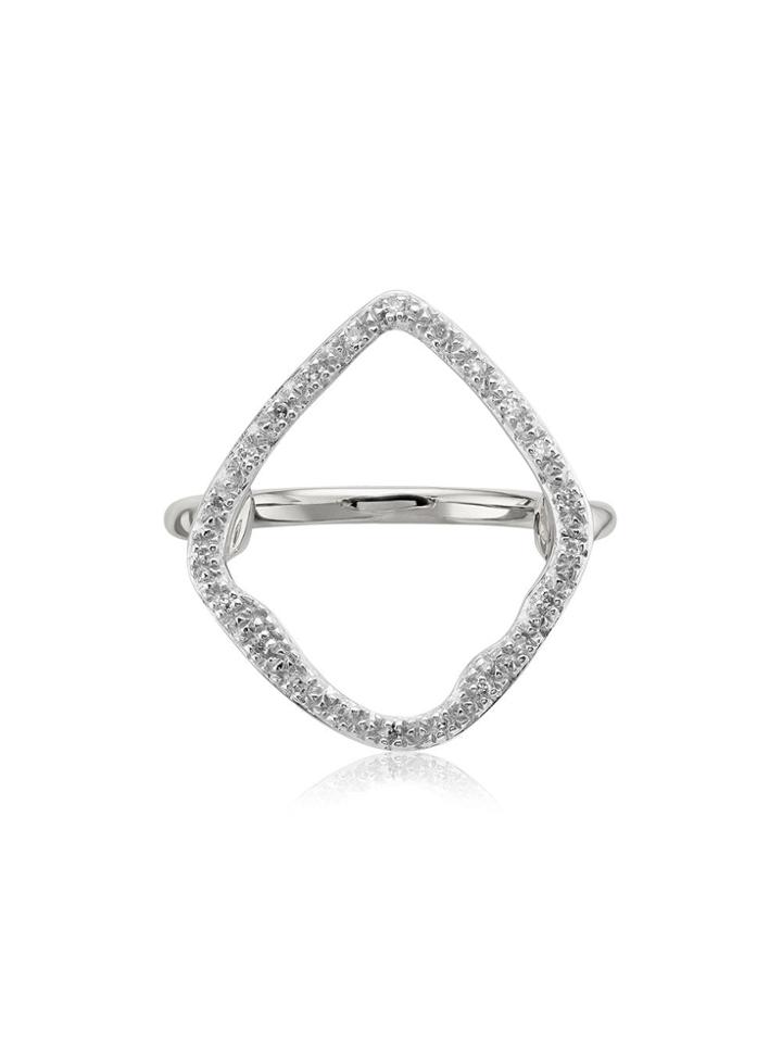 Monica Vinader Riva Hoop Cocktail Diamond Ring - Silver
