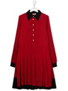 Nº21 Kids Pleated Dress - Red