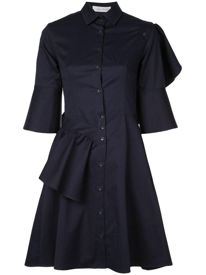 Palmer / Harding Ruffled Shirt Dress - Blue