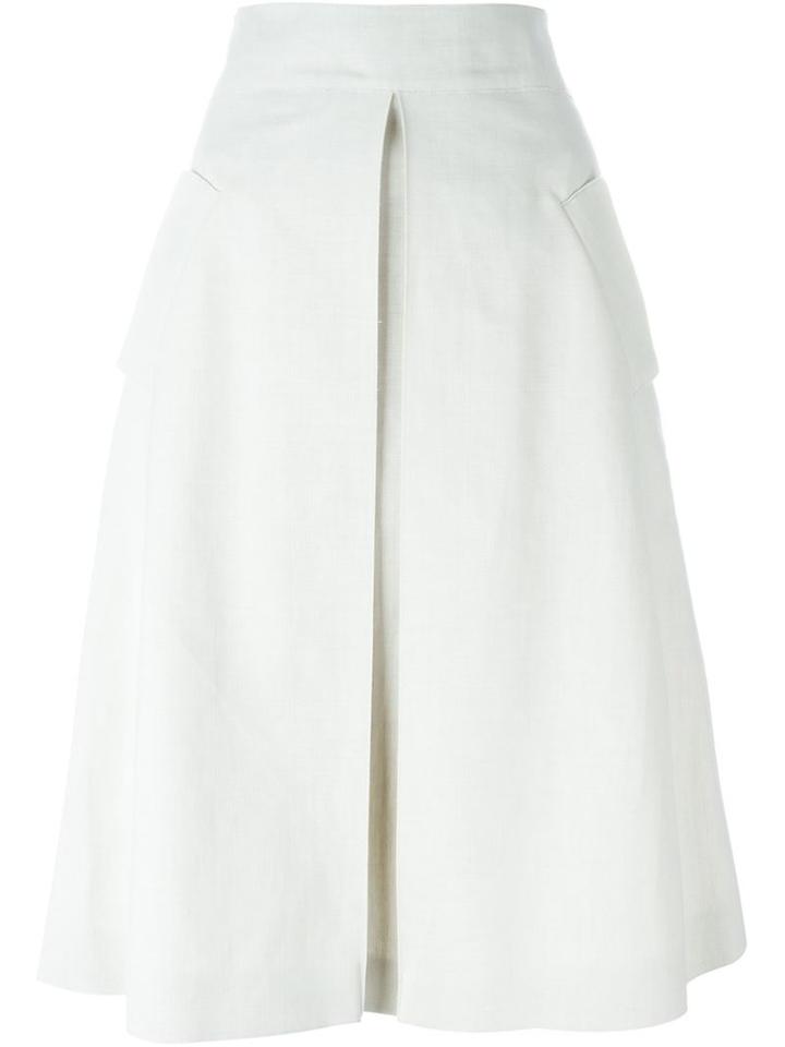 Marni Front Split Skirt, Women's, Size: 42, Nude/neutrals, Linen/flax/wool