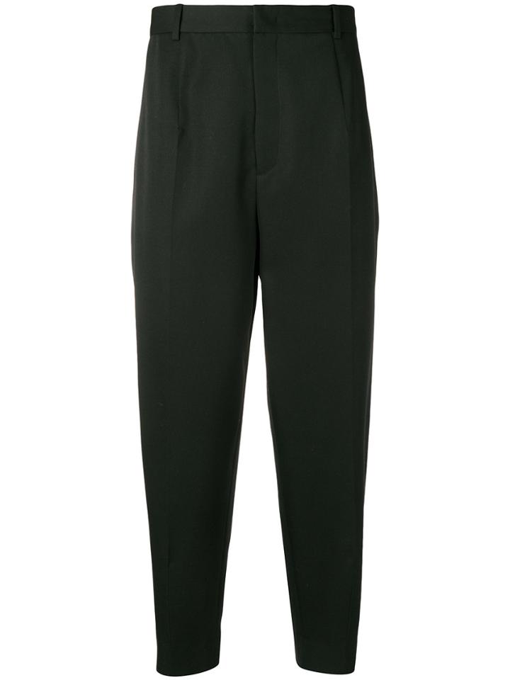 Jil Sander Cropped High Waisted Trousers - Black
