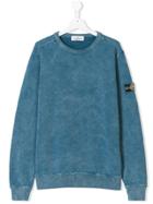 Stone Island Junior Teen Faded Logo Sweatshirt - Blue