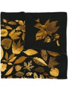 Hermès Vintage Foliage Print Scarf, Women's, Black