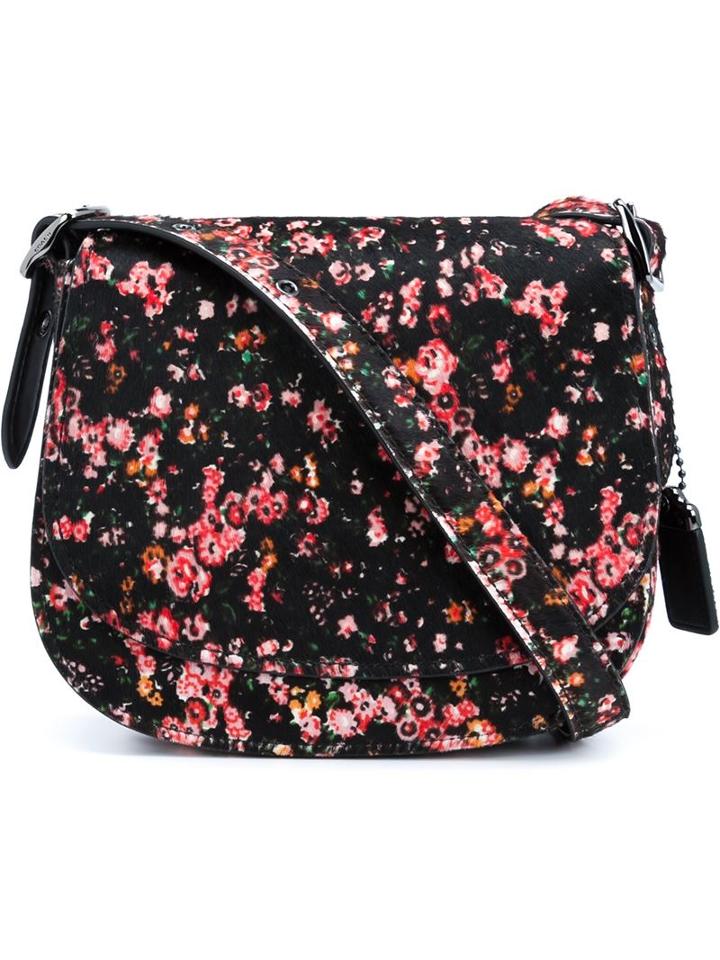 Coach Floral Print Saddle Shoulder Bag