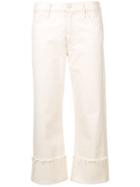 Mother White Cropped Trousers