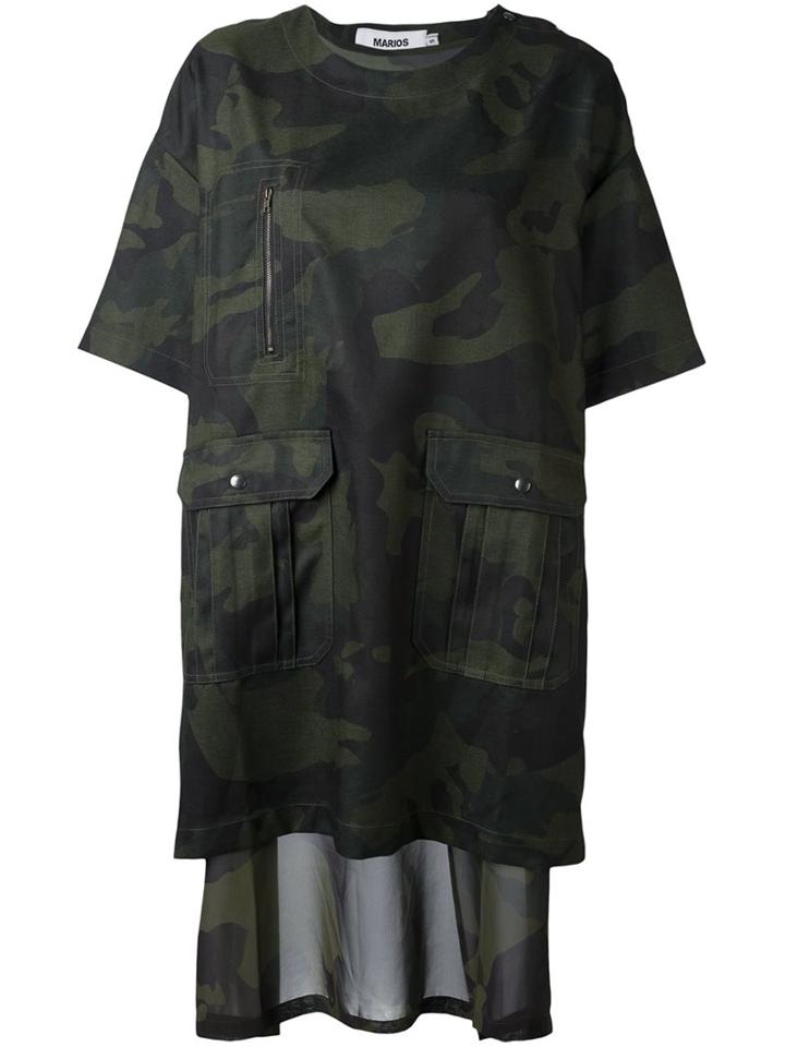 Marios Camouflage Print T-shirt Dress