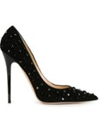 Jimmy Choo Anouk Pumps, Women's, Size: 38.5, Black, Suede/leather/metal Other