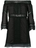 Charo Ruiz Off-shoulder Embroidered Dress - Black