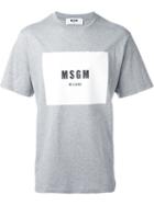 Msgm Logo Print T-shirt, Men's, Size: L, Grey, Cotton