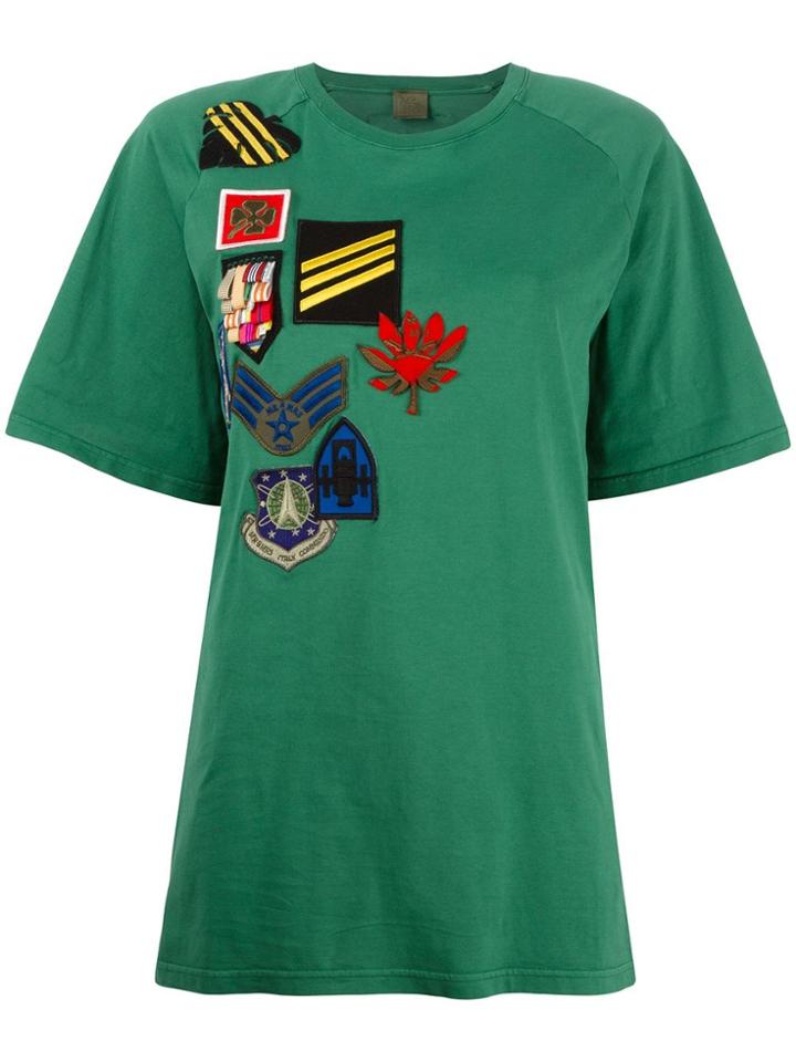 Mr & Mrs Italy Patched Raglan T-shirt - Green