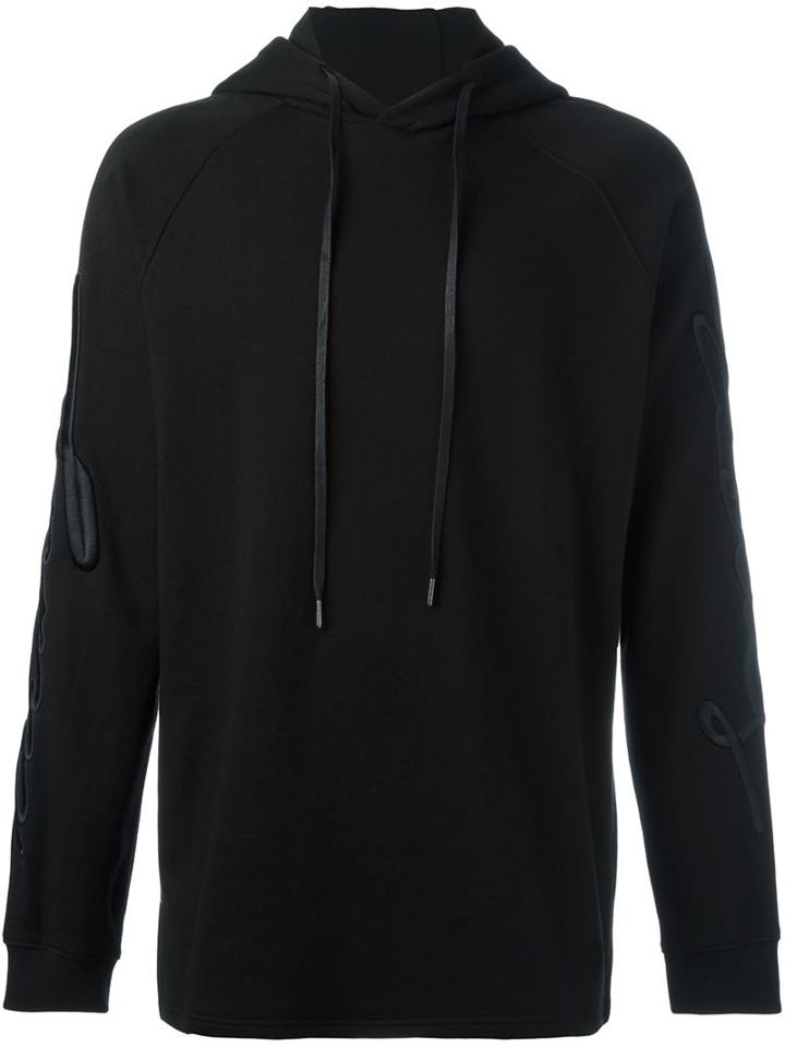 D.gnak Embroidered Hoodie, Men's, Size: 50, Black, Cotton