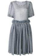 Molly Goddard Checkered Dress, Women's, Size: 3, Blue, Cotton