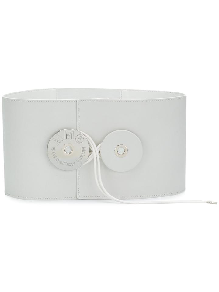 Mm6 Maison Margiela Logo Plaque Belt - White